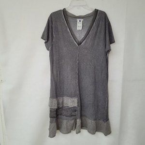 Patrice Breal Womens Sweater Dress Size L(12/14) Ruffled Abstract Short Sleeve‎